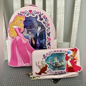 Loungefly Disney Sleeping Beauty Princess Lenticular Mini Backpack & Wristlet